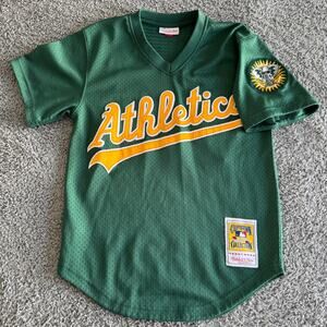 Authentic Mitchell Ness Rickey Henderson 1998 MLB Oakland Athletics Jersey 36-S